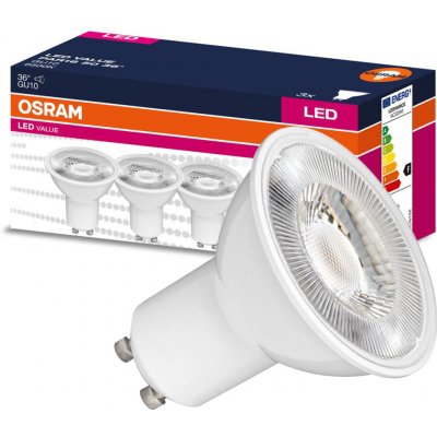Osram 3x LED žárovka GU10 4,5W = 50W 350lm 6500K Studená bílá 36° – Hledejceny.cz