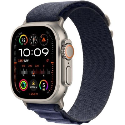 Apple Watch 49mm námořnicky modrý Alpský tah - L - provedení z přírodního titanu MXN03ZM/A – Zboží Živě