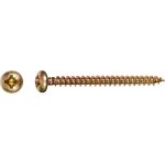 Uni vrut s půlkulatou hlavou PZ3 plný závit žlutě pozinkovaný 6 x 40 mm, 10 ks – Hledejceny.cz