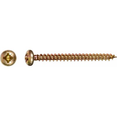 Uni vrut s půlkulatou hlavou PZ3 plný závit žlutě pozinkovaný 6 x 40 mm, 10 ks – Hledejceny.cz