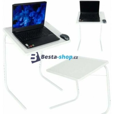 Nastavitelný stolek na notebook 69 cm bílý – skládací pracovní stolek – Zboží Živě