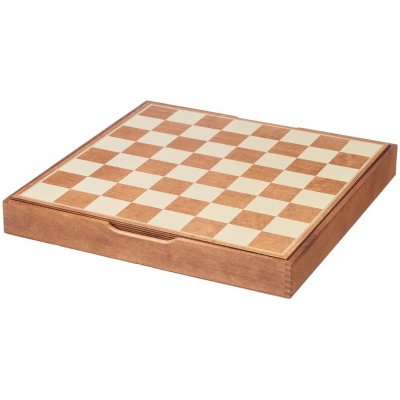 Dřevěná šachovnice s úložným boxem střední 40x40 cm, pole 45 mm – Zboží Dáma