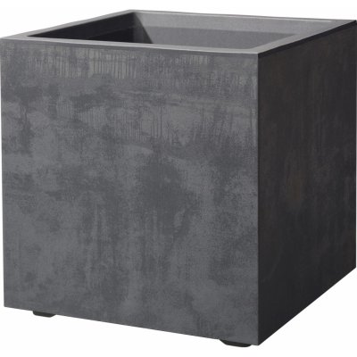 Deroma Květináč Millennium Cubo antracitový 39 x 39 x 39 cm – Zboží Dáma
