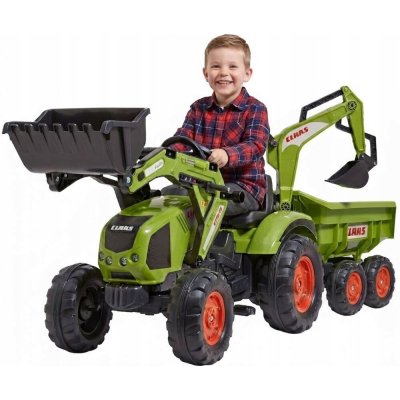 FALK Šlapací traktor 1010 Claas Axos s nakladačem rypadlem – Hledejceny.cz