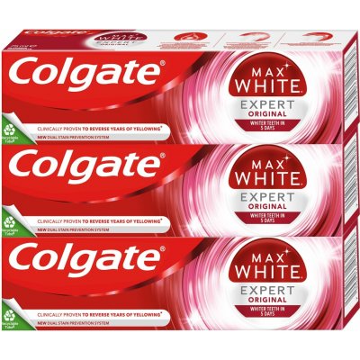 Colgate Max White Expert Original 3 x 75 ml – Zboží Mobilmania