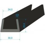 00535066 Pryžový profil tvaru "U", 20x30/24mm, 70°Sh, EPDM, -40°C/+100°C, černý – Hledejceny.cz
