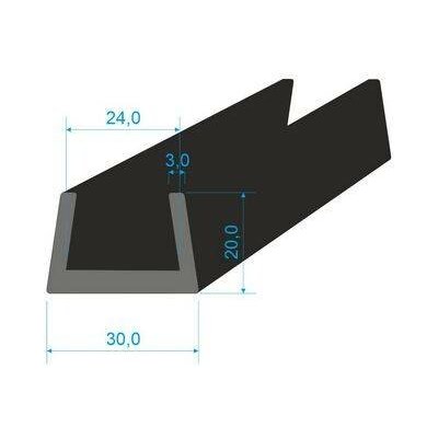 00535066 Pryžový profil tvaru "U", 20x30/24mm, 70°Sh, EPDM, -40°C/+100°C, černý – Hledejceny.cz