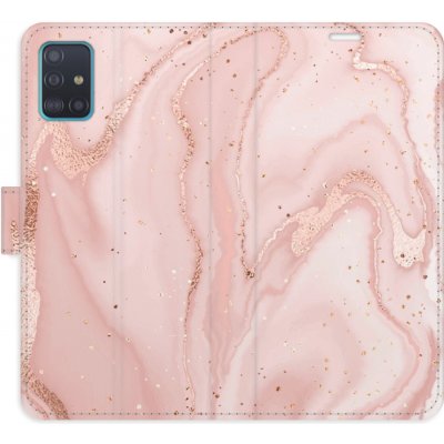 Pouzdro iSaprio Flip s kapsičkami na karty - RoseGold Marble Samsung Galaxy A51 – Zboží Mobilmania