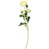 Květina Ranunkulus 5 hlav, barva bílá Květina umělá SF1188