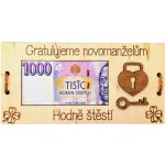 Dekorace z Řečice Dřevěná dárková karta na bankovku svatba zámek. – Zboží Mobilmania