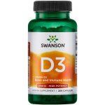 Swanson Vitamín D3 1000 iu Cholekalciferol 250 kapslí – Hledejceny.cz