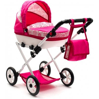 Dětský kočárek pro panenky New Baby COMFORT růžový srdíčka (50496-16)