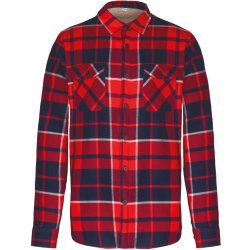 Kariban flanelová košile s sherpa fleecovou podšívkou červená