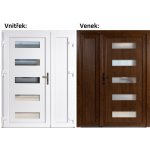 Soft Dvoukřídlé vchodové plastové 6300+Panel Plný Zlatý dub/bílá levé 130 x 200 cm – Sleviste.cz