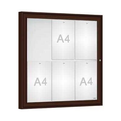 PROCITY Venkovní vitrína Classique, 6 x A4, plexi, hnědá – Zboží Živě