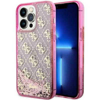 Pouzdro Guess iPhone 14 Pro Liquid Glitter 4G Transculent růžové – Zboží Mobilmania