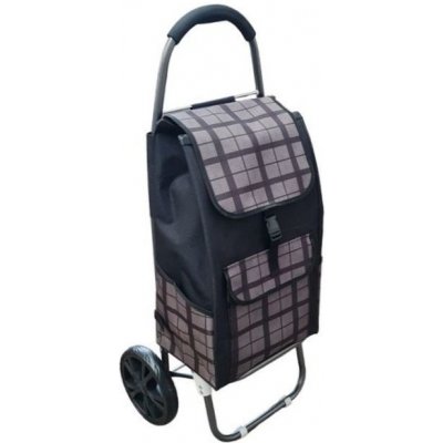 taška s kol. KÁRO černé přední boční kapsy textil – Zboží Dáma