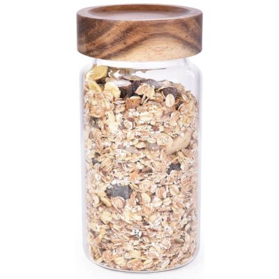 ACACIA & BOROSIL GLASS GoEco Skleněná s akáciovým víkem 580 ml – Zboží Dáma