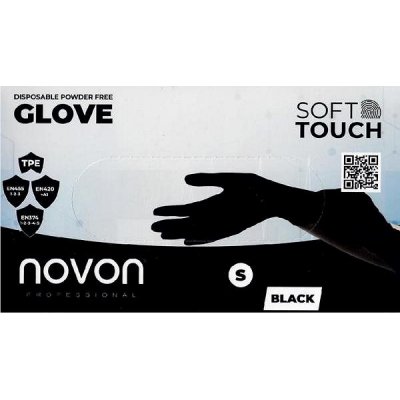 Novon Professional Jednorázové rukavice bezpudrové černé 100 ks