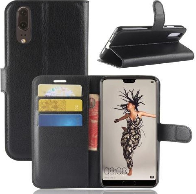 Pouzdro Wallet PU kožené Huawei P20 - černé