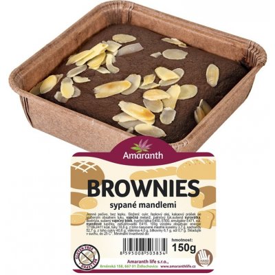 Amaranth Bezlepkové brownies sypaný mandlemi 150 g – Zboží Dáma