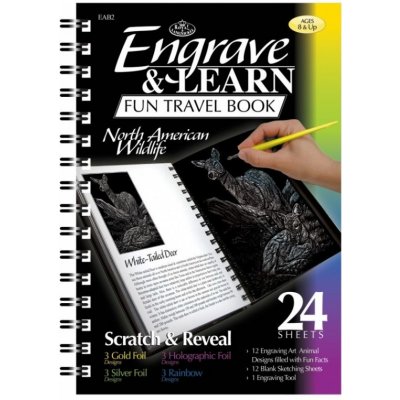Royal Langnickel Škrabací obrázky A5 v bloku 12 ks Divočina z Severní Ameriky – Zboží Dáma