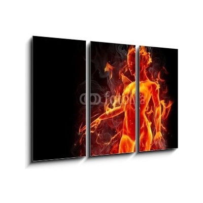 Obraz 3D třídílný - 105 x 70 cm - Dancing fire girl Taneční dívka – Hledejceny.cz