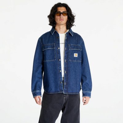 Carhartt WIP Manny Shirt Jacket Blue Stone Washed – Zboží Mobilmania