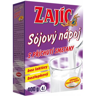 Zajíc Sójový nápoj s příchutí smetany krabice 400 g – Sleviste.cz