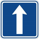 Jednosměrný provoz Dopravní značka 500x500 mm čtverec – Sleviste.cz