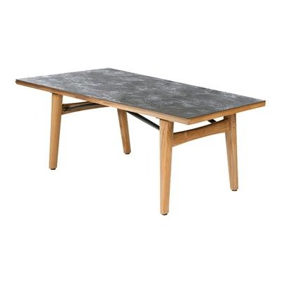 Teakový jídelní stůl Monterey, Barlow Tyrie, obdélníkový 200x100x74 cm, teakový rám, keramická deska Frost – Zboží Mobilmania