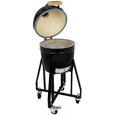 Pro-Tech shop Kompaktní keramický gril kamado s teploměrem a dvěma rošty černý 55766 – Hledejceny.cz