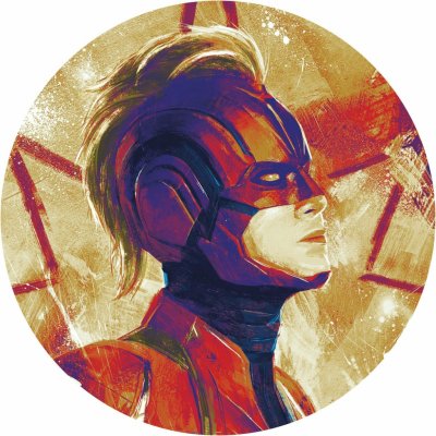 Komar Samolepicí vliesová fototapeta Dot Avengers Captain Marvel Helmet pr.125cm – Zbozi.Blesk.cz