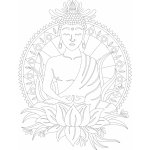 Radost v písku Šablona na pískování Buddha 50x70cm – Zboží Dáma