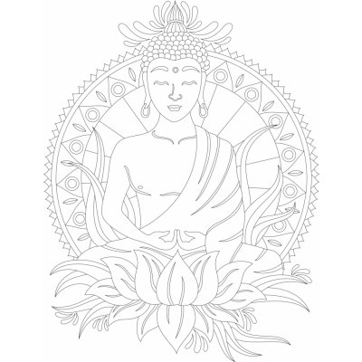 Radost v písku Šablona na pískování Buddha 50x70cm – Zboží Dáma