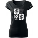 DRAGOWA dámské krátké tričko český velký znak černá – Hledejceny.cz