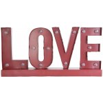 Kovová LED svítící dekorace LOVE - 60*8*30 cm / 2x AA - Clayre & Eef – Hledejceny.cz