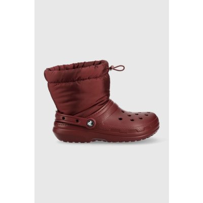 Crocs sněhule Classic Lined Neo Puff Boot vínová