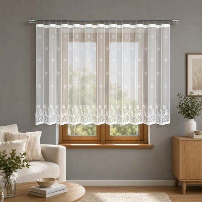 Dekorační žakárová záclona s řasící páskou DANIELA 90 bílá 300x90 cm MyBestHome – Hledejceny.cz