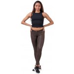 Nebbia Leather Look Bubble Butt kalhoty 538 hnědé – Zboží Dáma