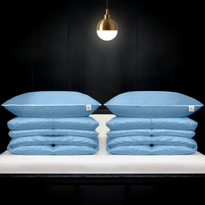 Polštáře a peřiny.cz Set Comfort modrá 2x 70x90 2x 140x200 – Zboží Dáma