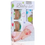 T-TOMI BABY SET BAMBUSOVÁ OSUŠKA GREEN ELEPHANTS / ZELENÍ SLONI + KOČÁRKOVÝ KOLÍČEK BEIGE / BÉŽOVÁ – Zbozi.Blesk.cz