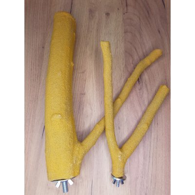 M bird rozvětvené brusné bidlo velikost S/M okrové cca 3,5 cm – Zboží Dáma