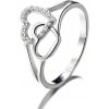 Prsteny Majya Stříbrný prsten propletená srdce ANGELA 10041
