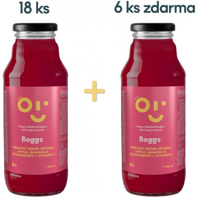 Beggs BIO Nápoj aronie, jablko, banán & jahoda 6 x 300 ml – Zboží Dáma