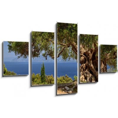 Obraz pětidílný 5D - 125 x 70 cm - Griechische Inseln Řecké ostrovy – Zboží Mobilmania