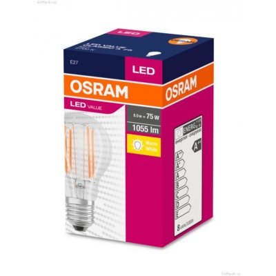 Osram VALUE E27 7,5W 8W/827 CLA75W Filament teplá – Hledejceny.cz