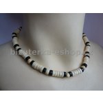 Bizuterka-eshop.cz dřevěné korále na krk smetanovo černé BZ-6673 – Zboží Dáma
