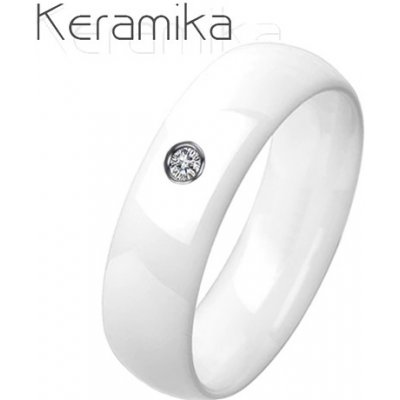 Nubis KM1013 6ZR dámský keramický prsten bílý