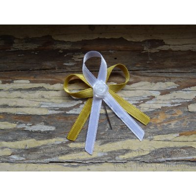 Vývazek atlasový zlatá 128 / bílá – Hledejceny.cz